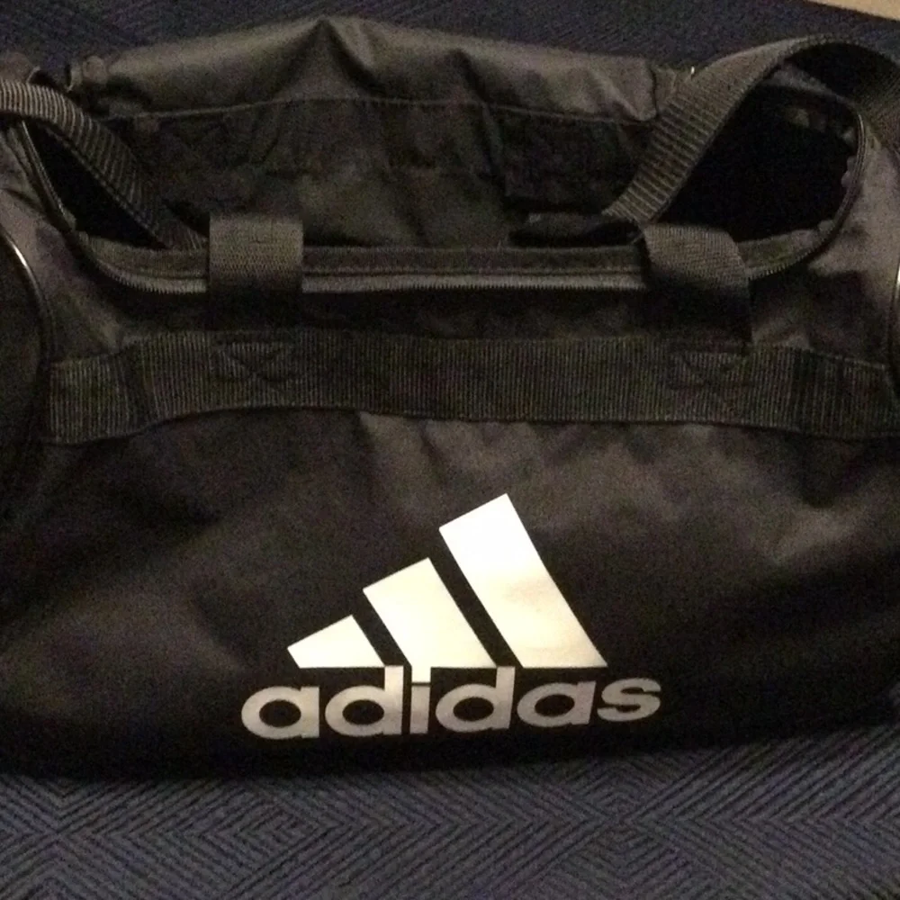 Adidas black canvas duffel bag